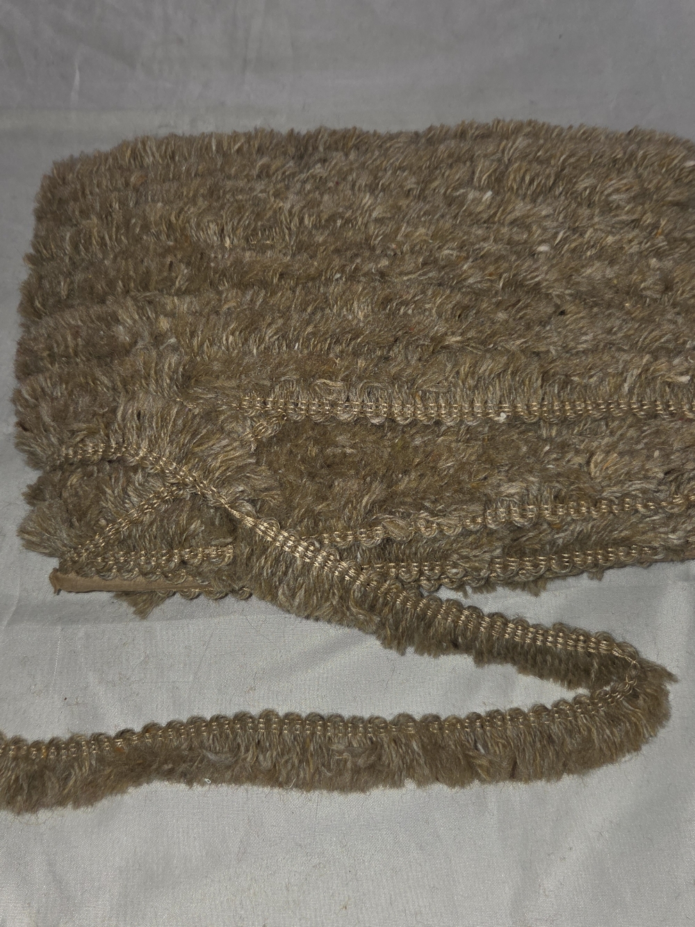 Vtg  Brown Brush Fringe (rope texture), 26 Yards 1 Inch Wide. DDCP